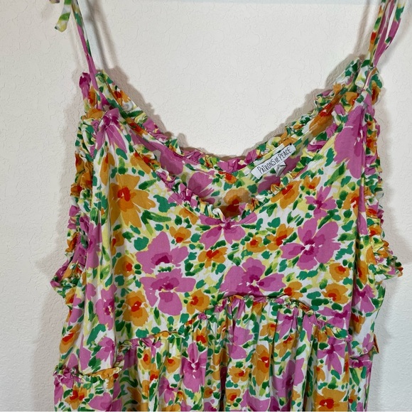 Patrons of Peace Malibu Floral Spaghetti Strap Babydoll Sundress - Picture 4 of 9